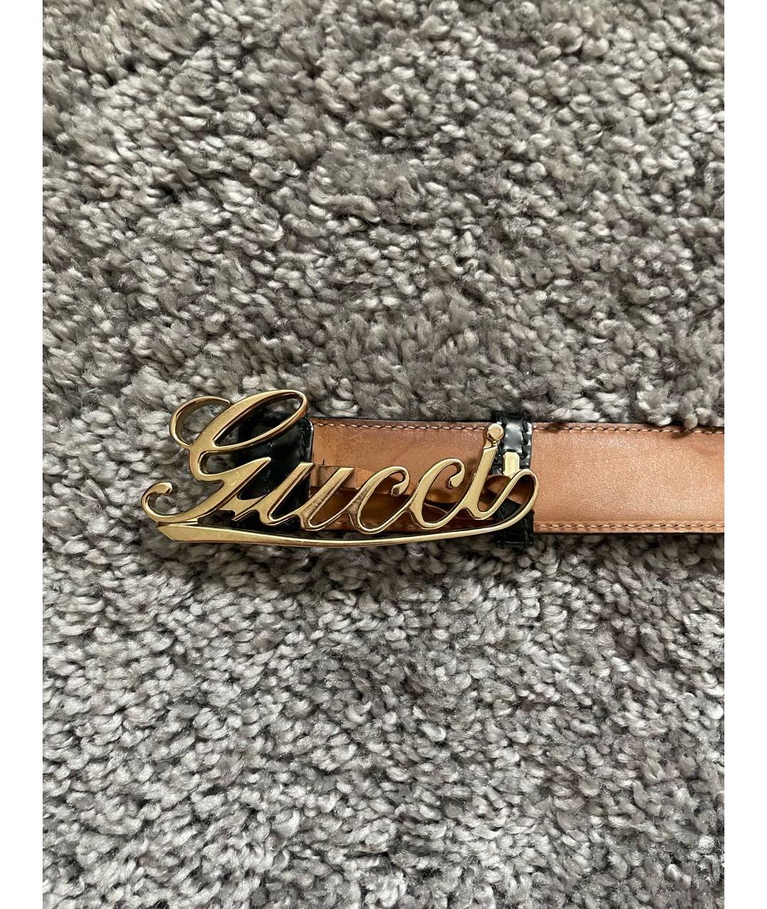 GUCCI Черный кожаный ремень, фото 2
