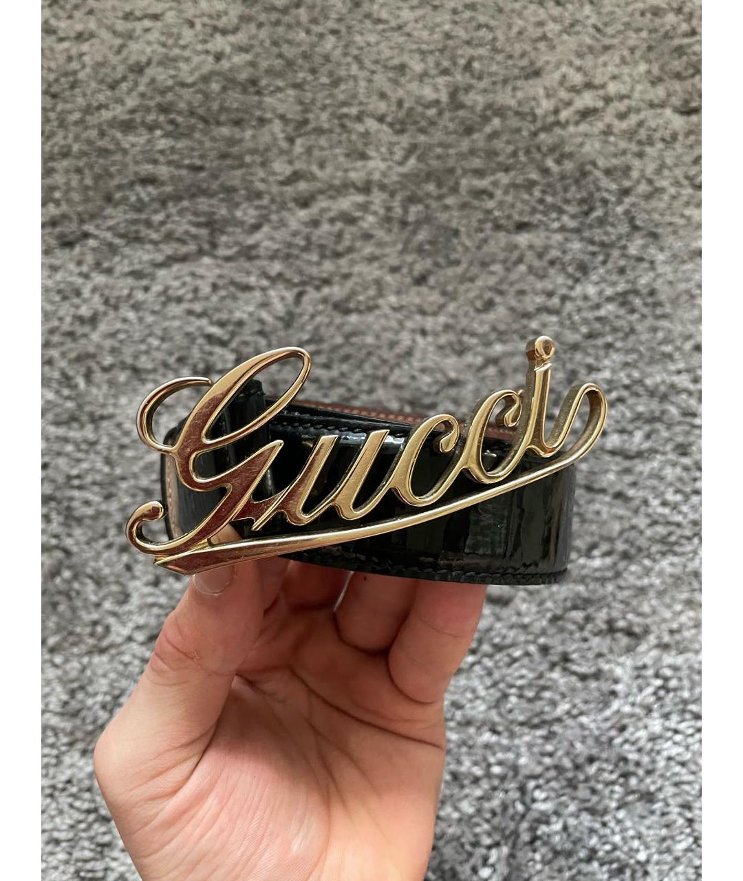 GUCCI Черный кожаный ремень, фото 7