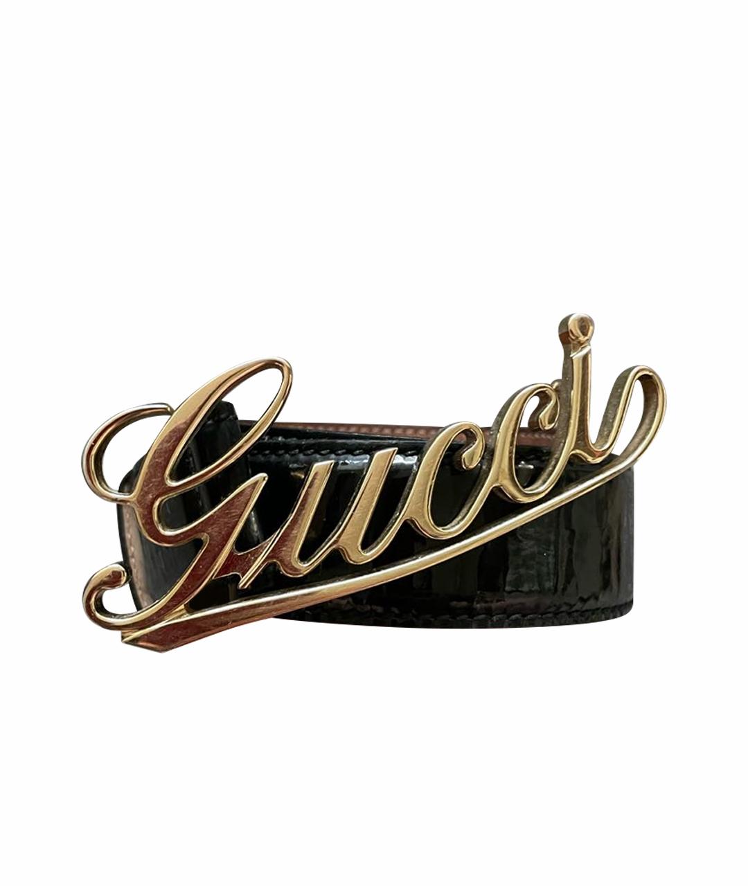 GUCCI Черный кожаный ремень, фото 1