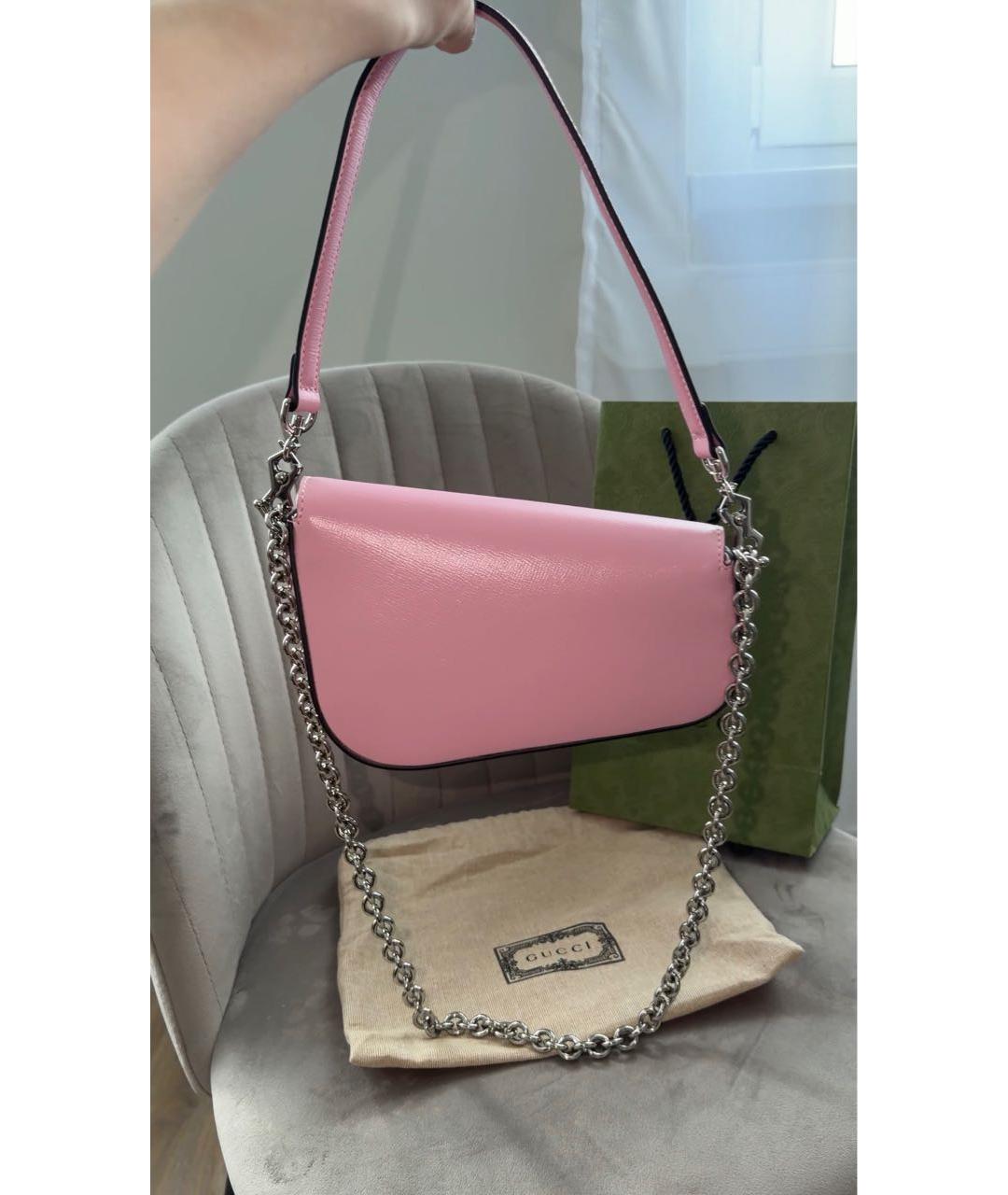 GUCCI Розовая кожаная сумка через плечо, фото 3