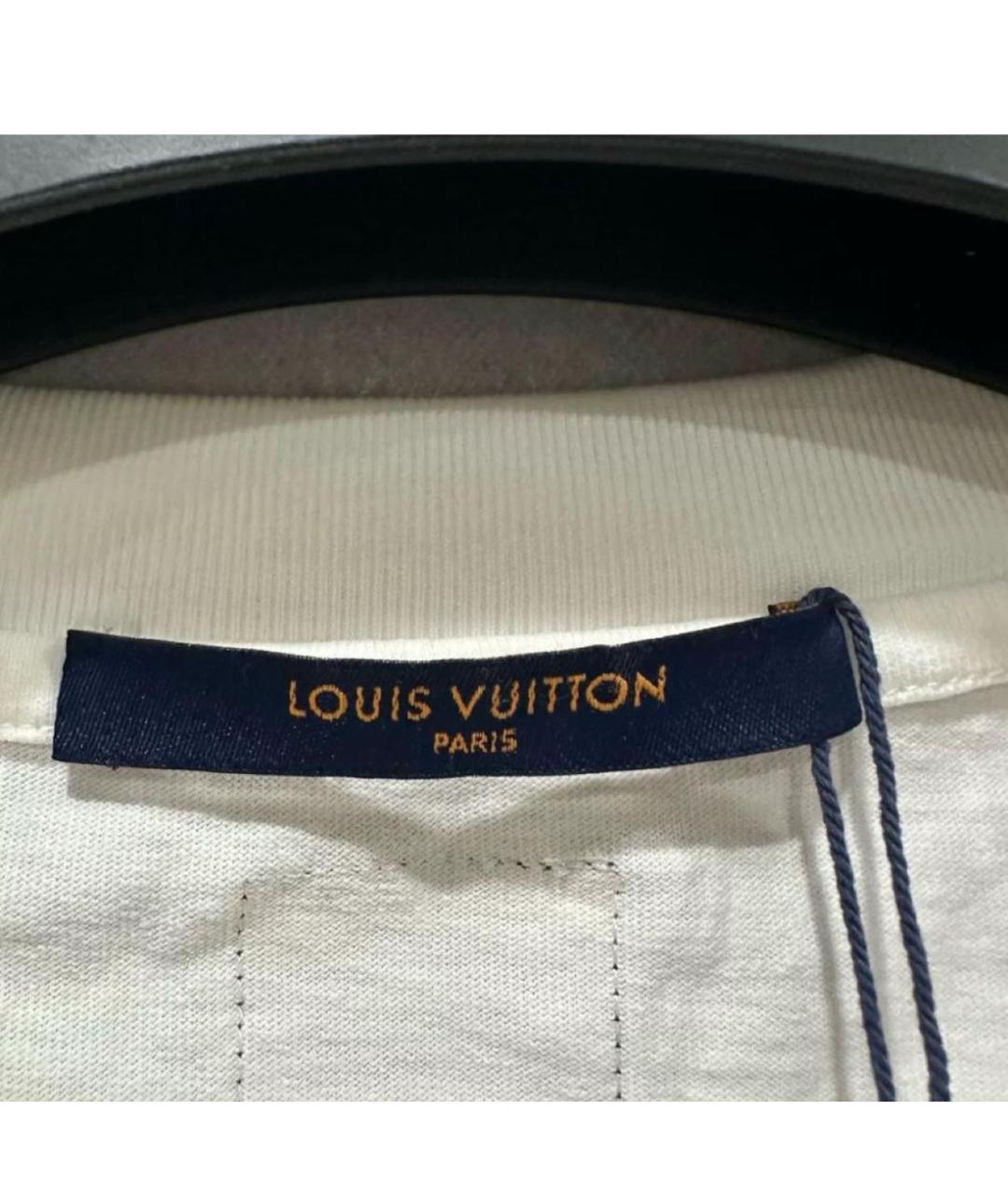 LOUIS VUITTON Белая хлопковая футболка, фото 4