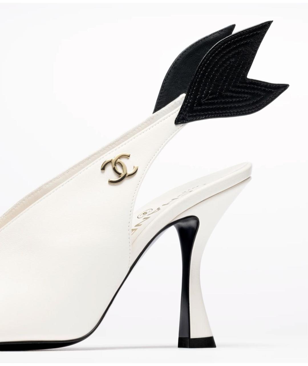 CHANEL Белые кожаные туфли, фото 4