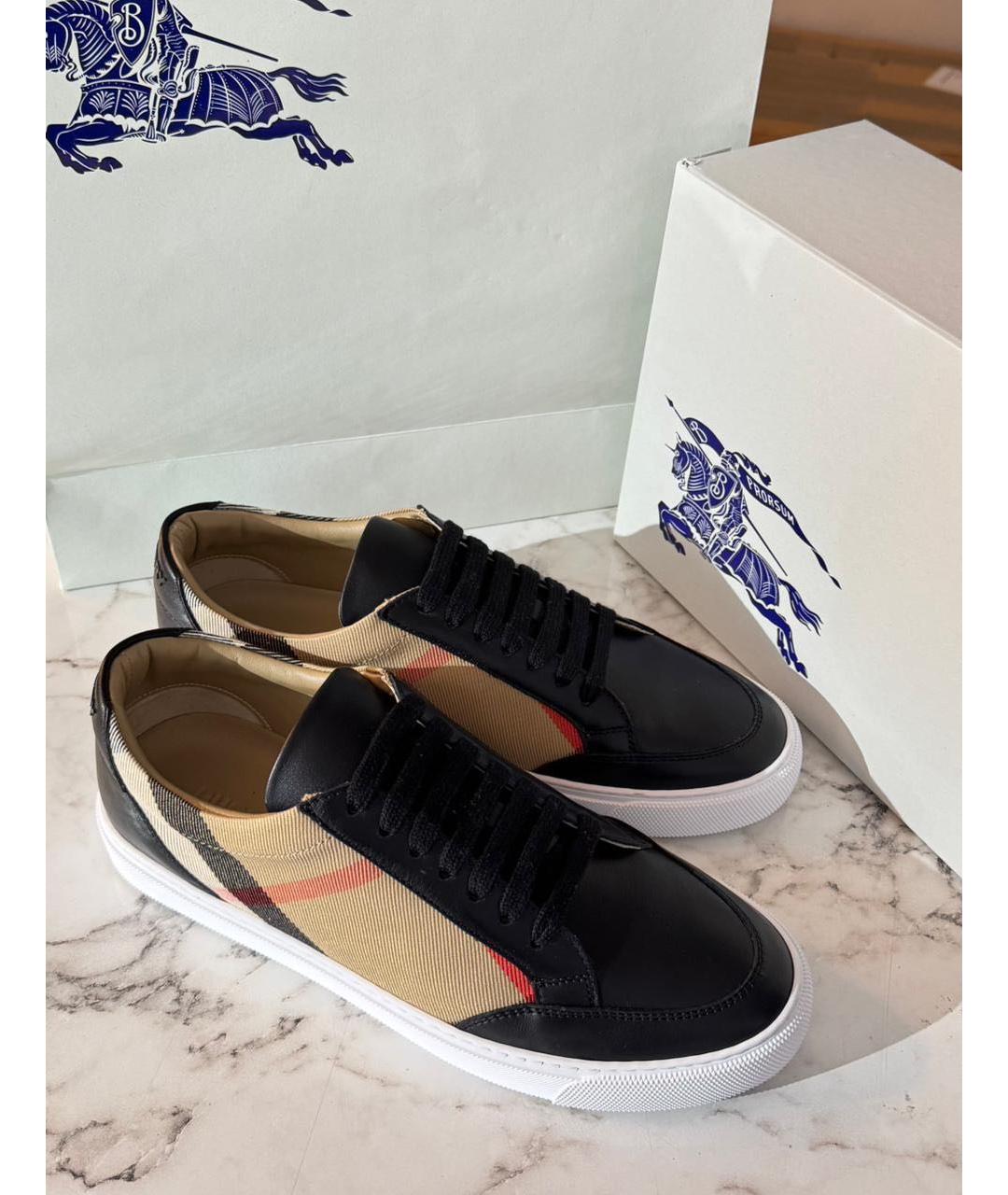 BURBERRY Кожаные кеды, фото 2