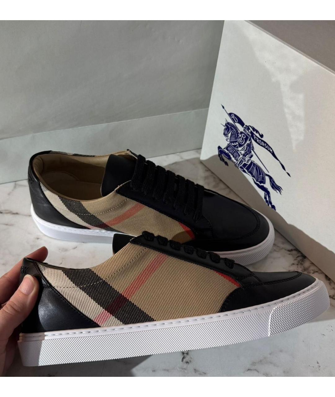 BURBERRY Кожаные кеды, фото 4