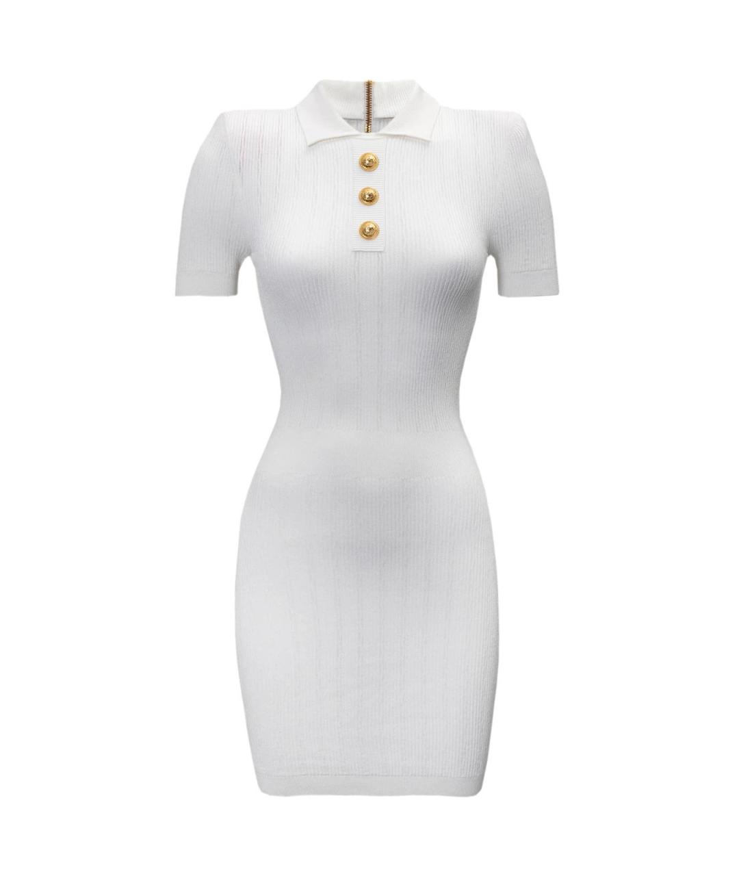 BALMAIN Белое хлопковое повседневное платье, фото 1