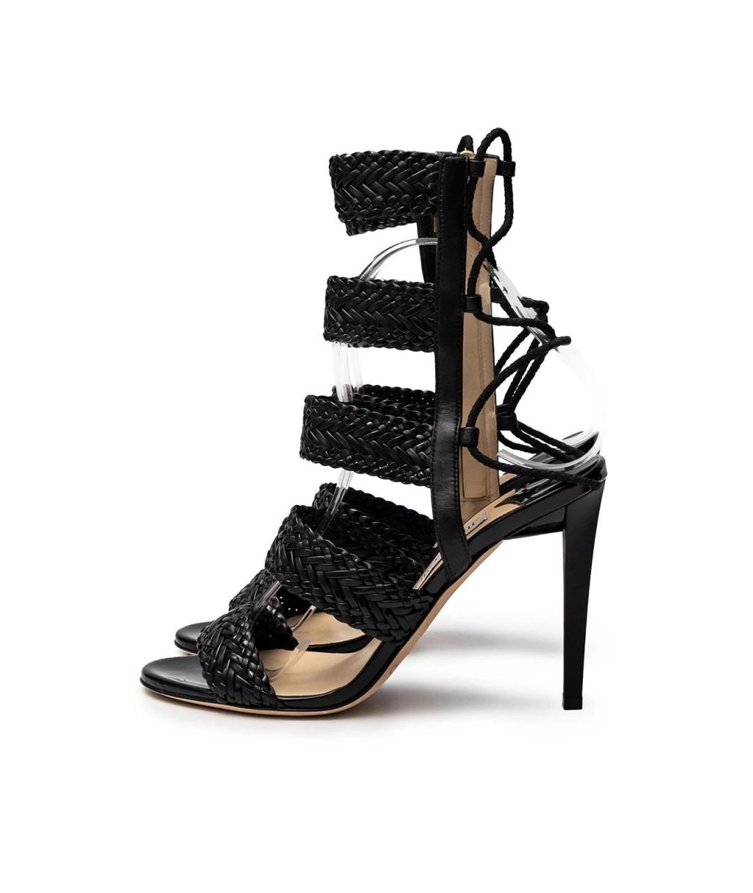 JIMMY CHOO Черные кожаные босоножки, фото 5