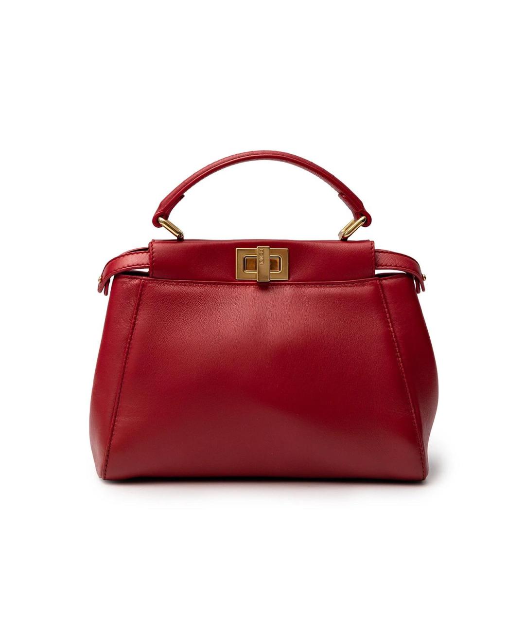 FENDI Красная кожаная сумка тоут, фото 3