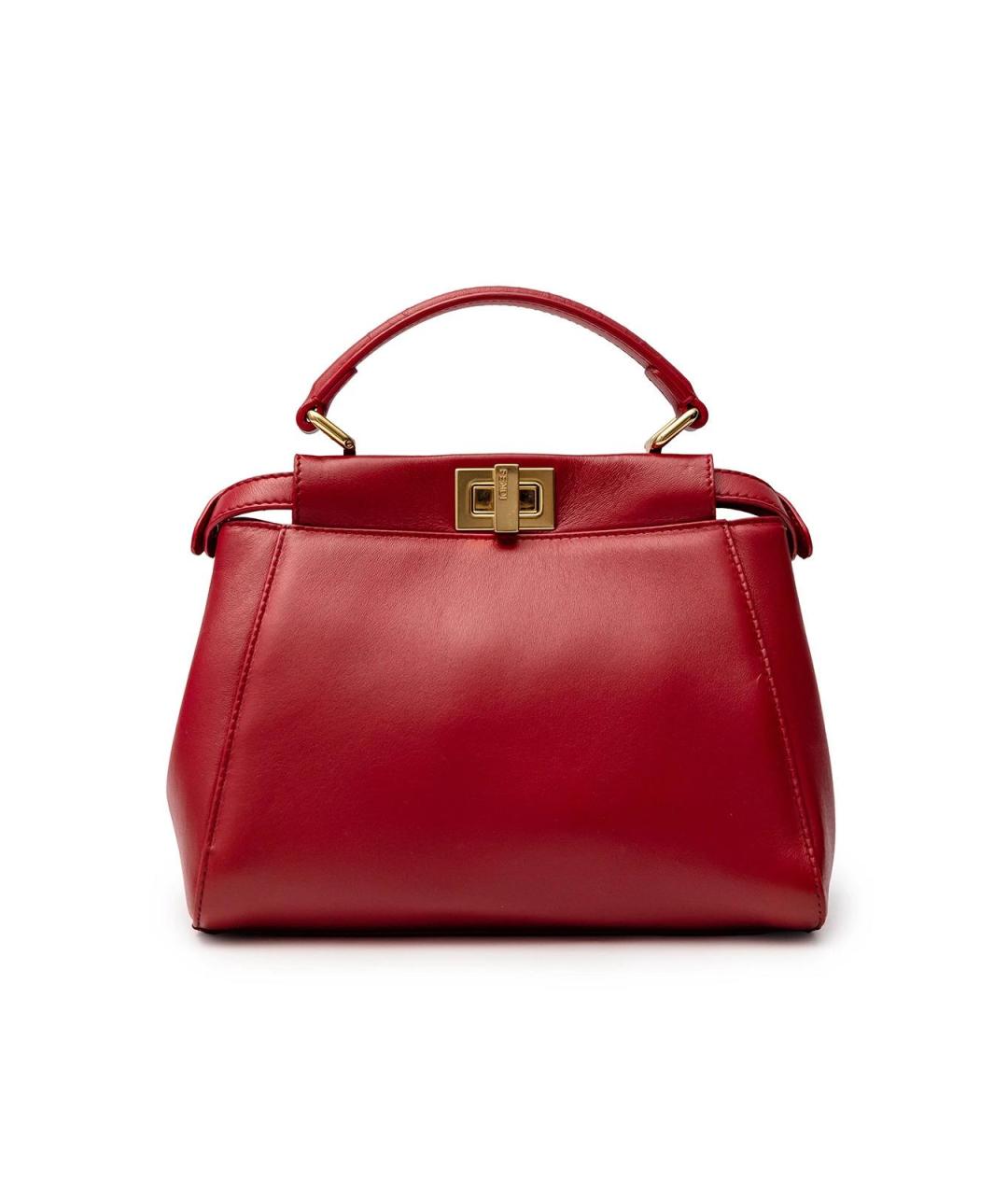 FENDI Красная кожаная сумка тоут, фото 1