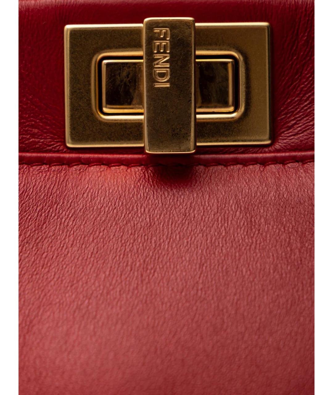 FENDI Красная кожаная сумка тоут, фото 5