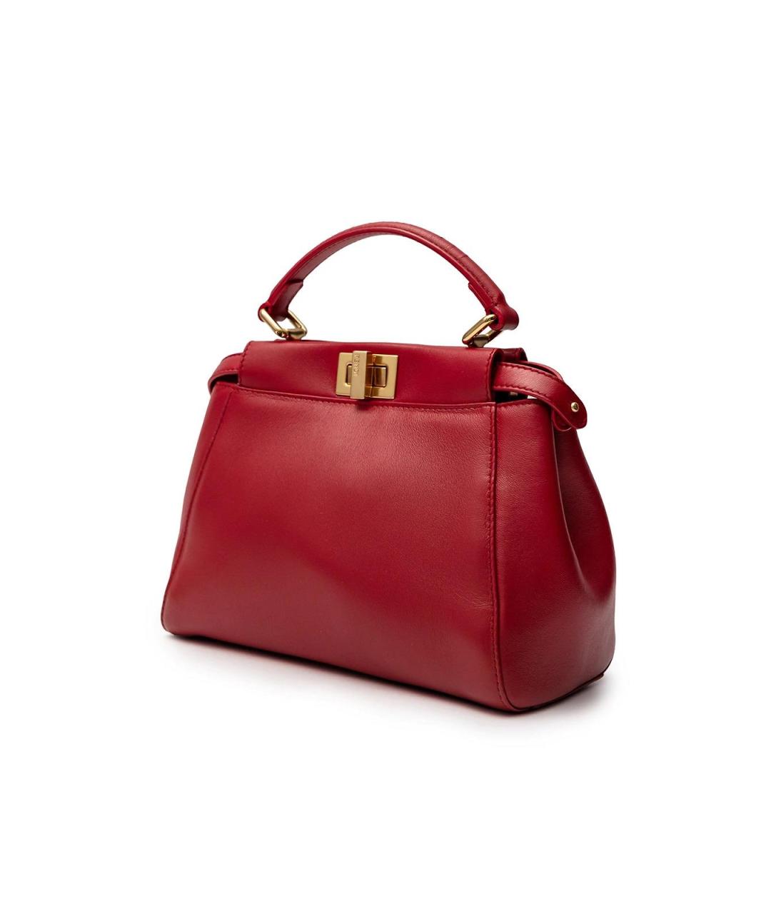 FENDI Красная кожаная сумка тоут, фото 2