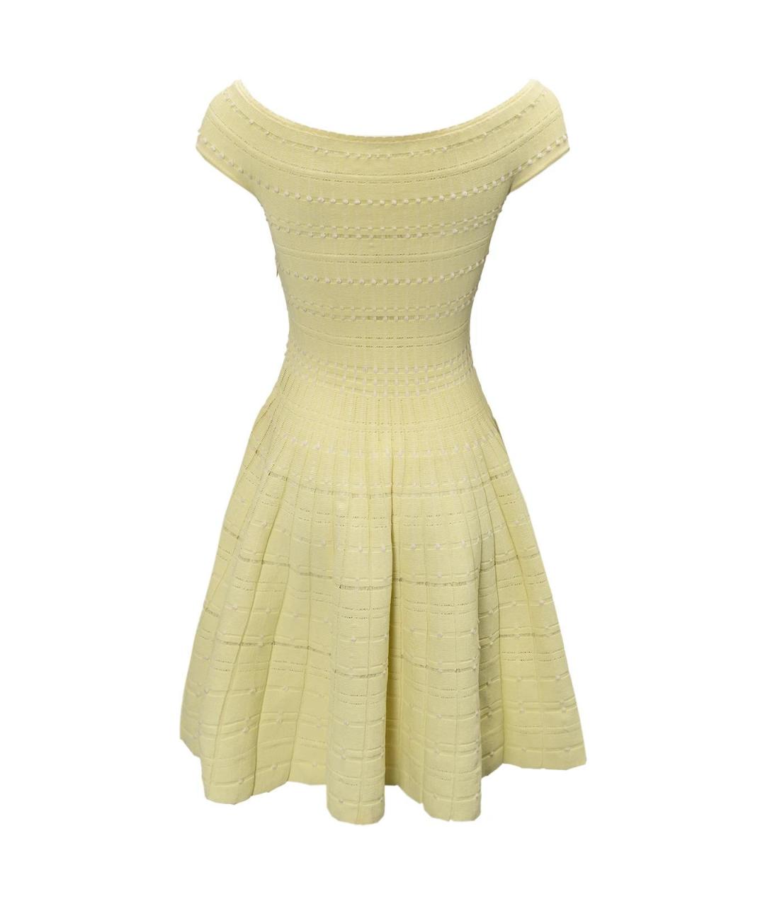 ALEXANDER MCQUEEN Желтое хлопковое повседневное платье, фото 2