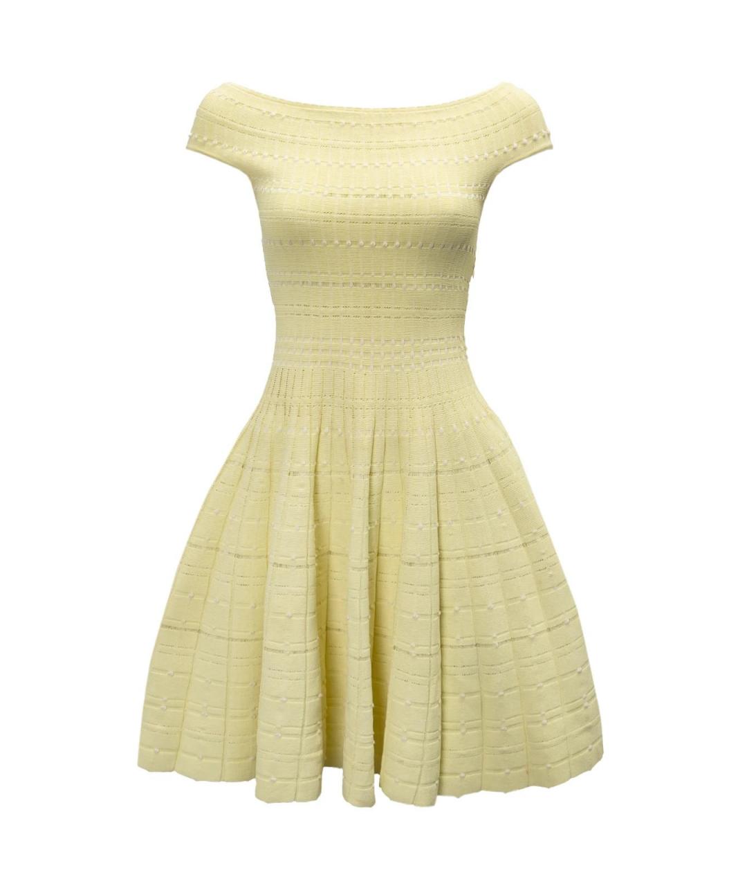 ALEXANDER MCQUEEN Желтое хлопковое повседневное платье, фото 1