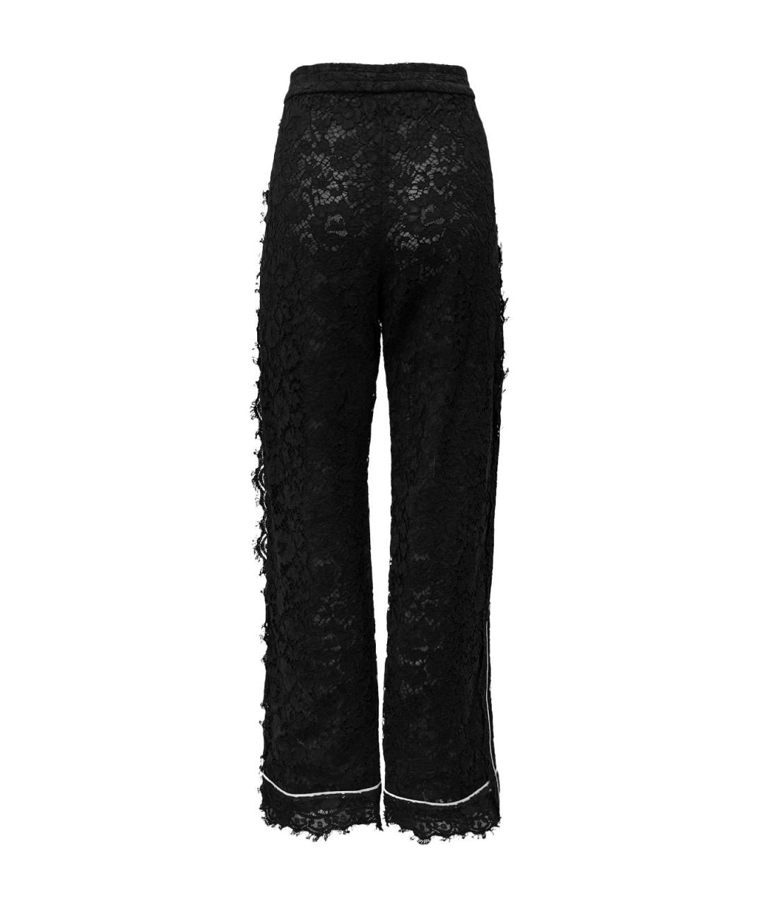 DOLCE&GABBANA Черные хлопковые прямые брюки, фото 2