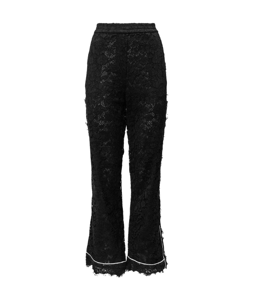 DOLCE&GABBANA Черные хлопковые прямые брюки, фото 1