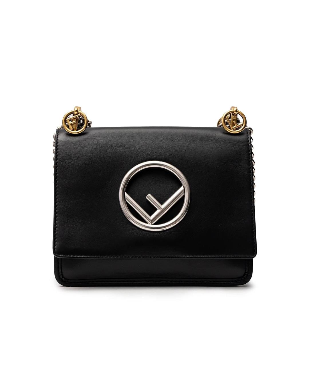 FENDI Черная кожаная сумка тоут, фото 1