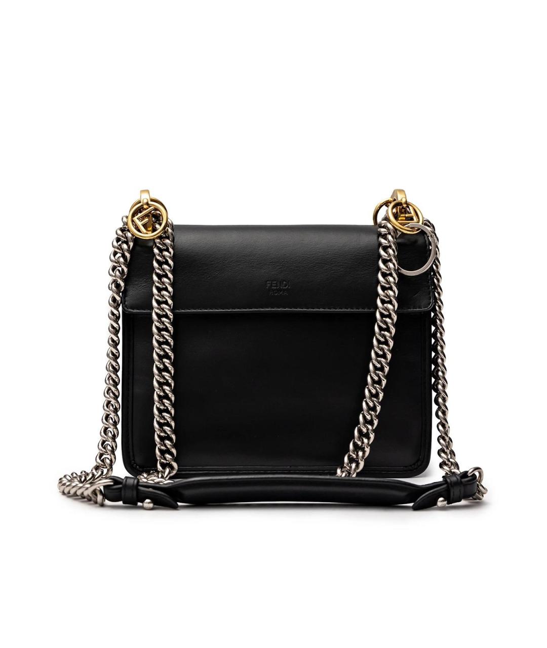 FENDI Черная кожаная сумка тоут, фото 5