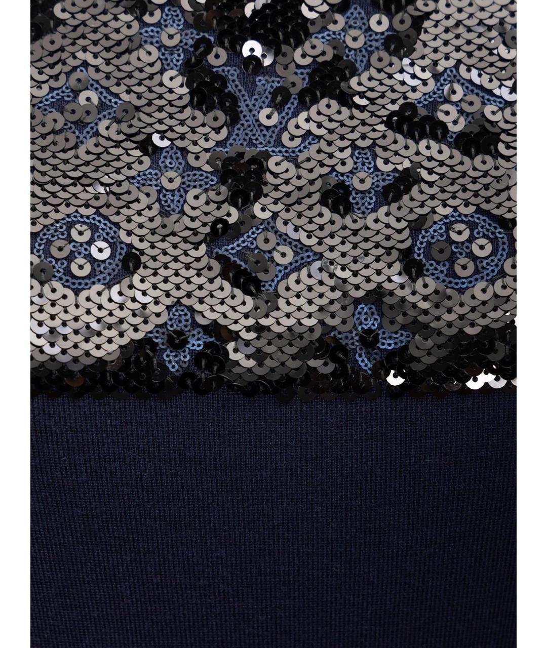 LOUIS VUITTON Темно-синее кашемировое повседневное платье, фото 3