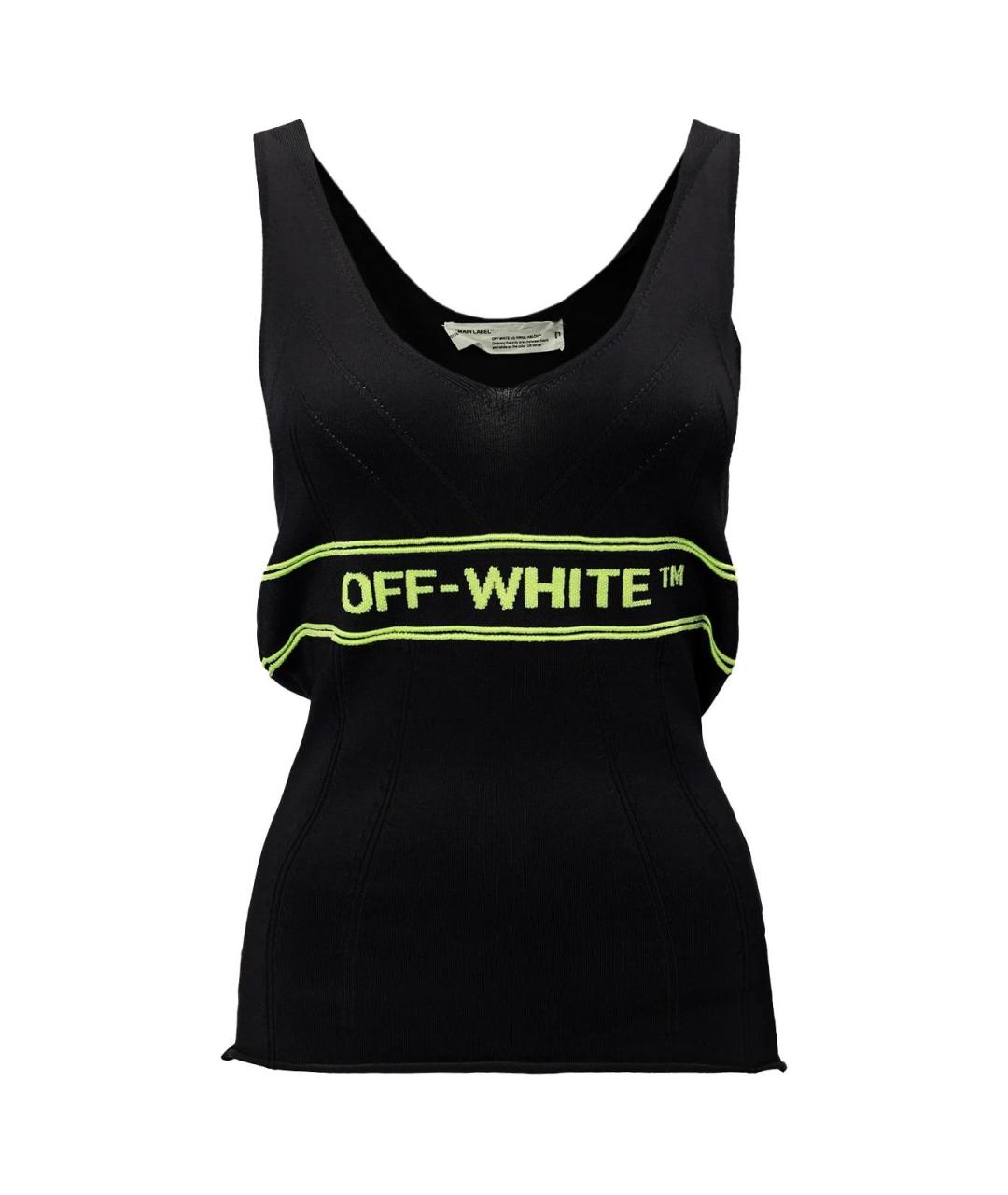 OFF-WHITE Черная вискозная футболка, фото 1