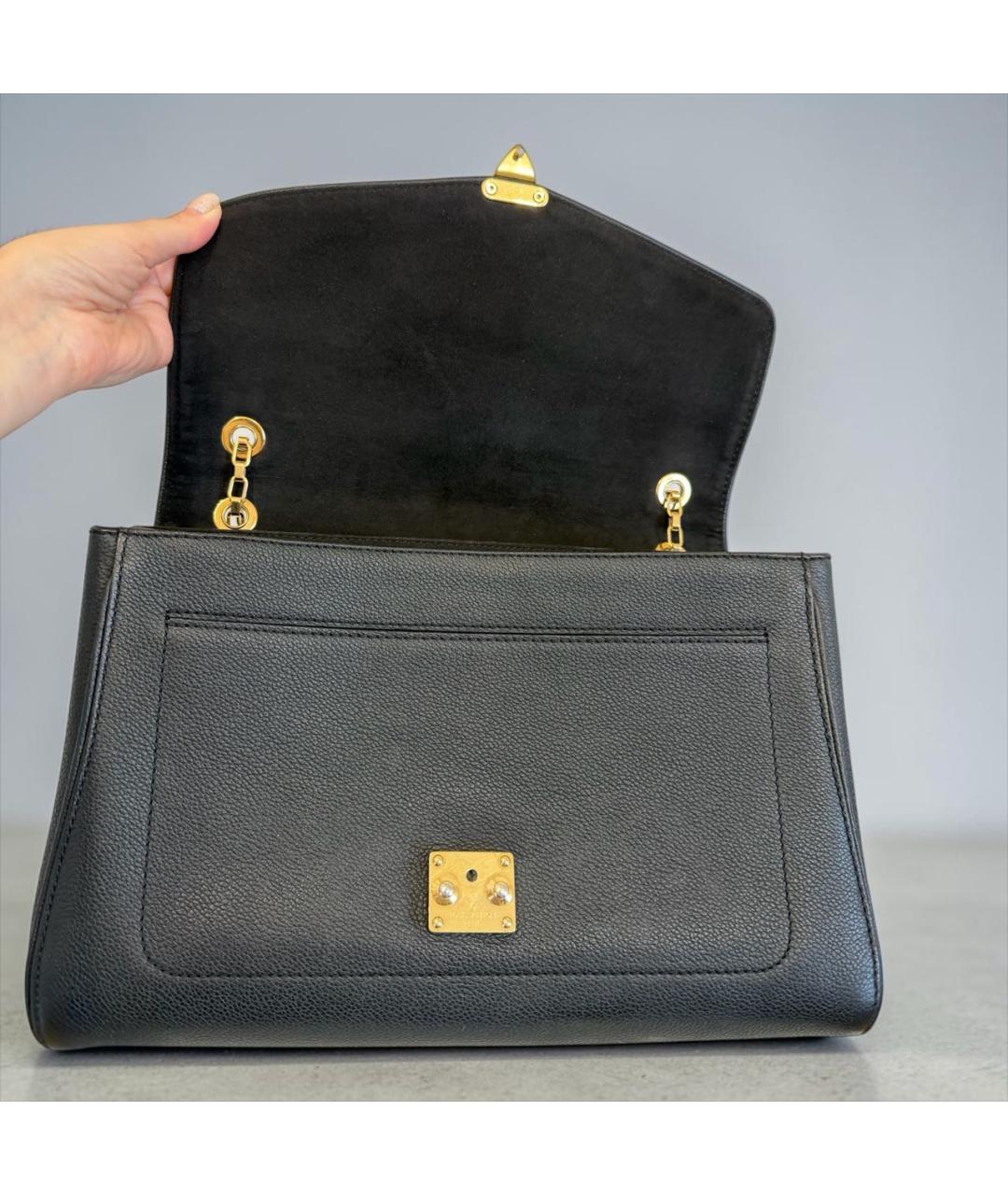 LOUIS VUITTON Черная кожаная сумка через плечо, фото 6