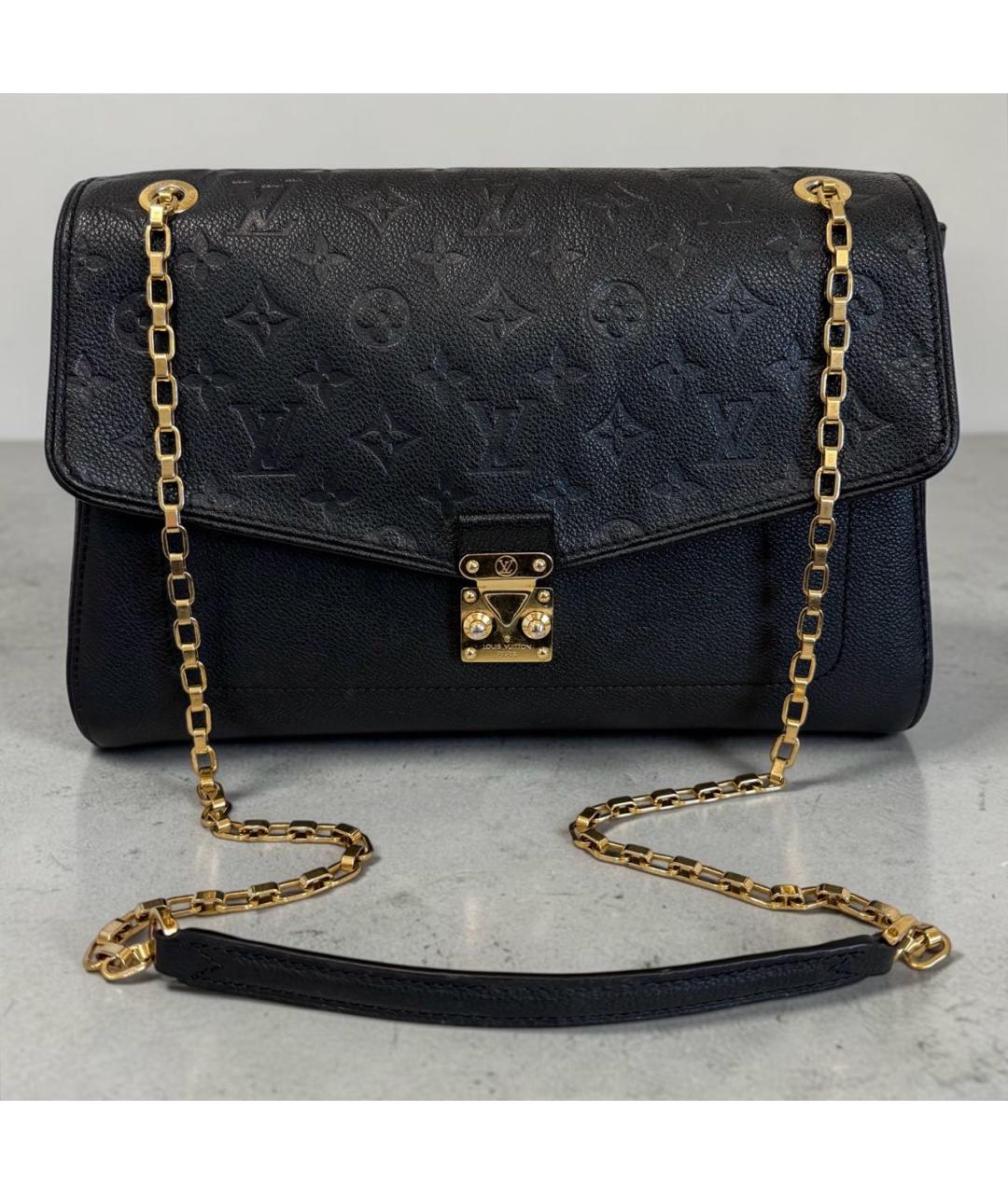 LOUIS VUITTON Черная кожаная сумка через плечо, фото 2