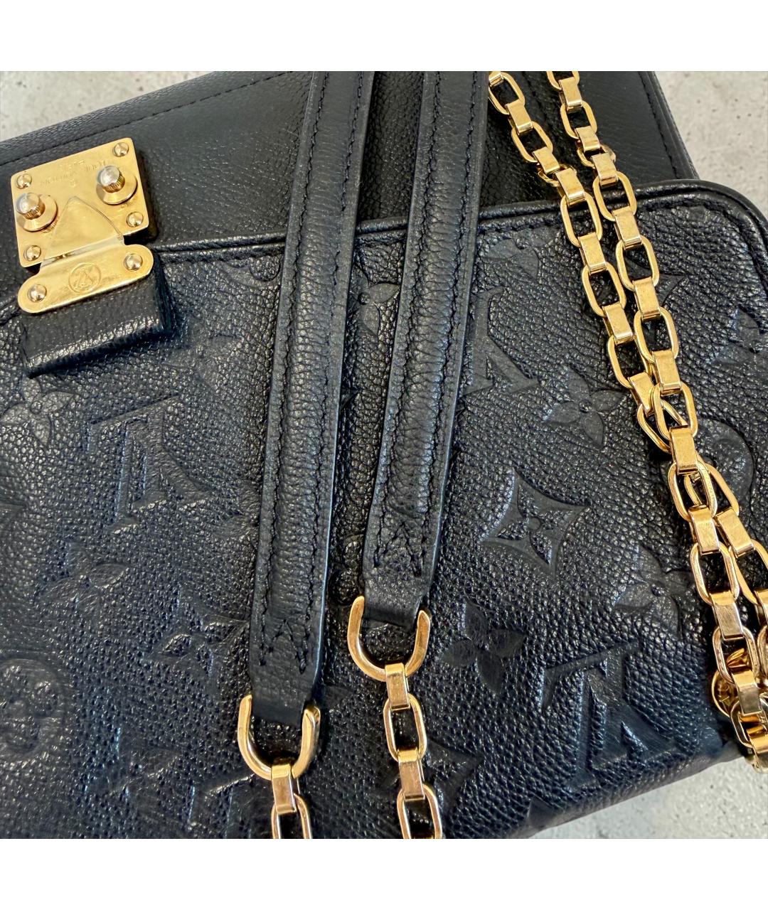 LOUIS VUITTON Черная кожаная сумка через плечо, фото 9