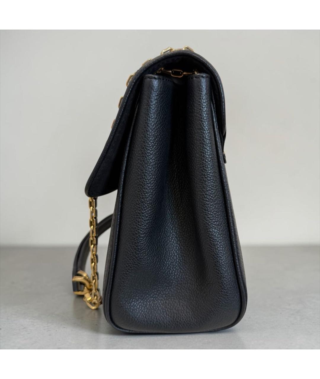 LOUIS VUITTON Черная кожаная сумка через плечо, фото 4