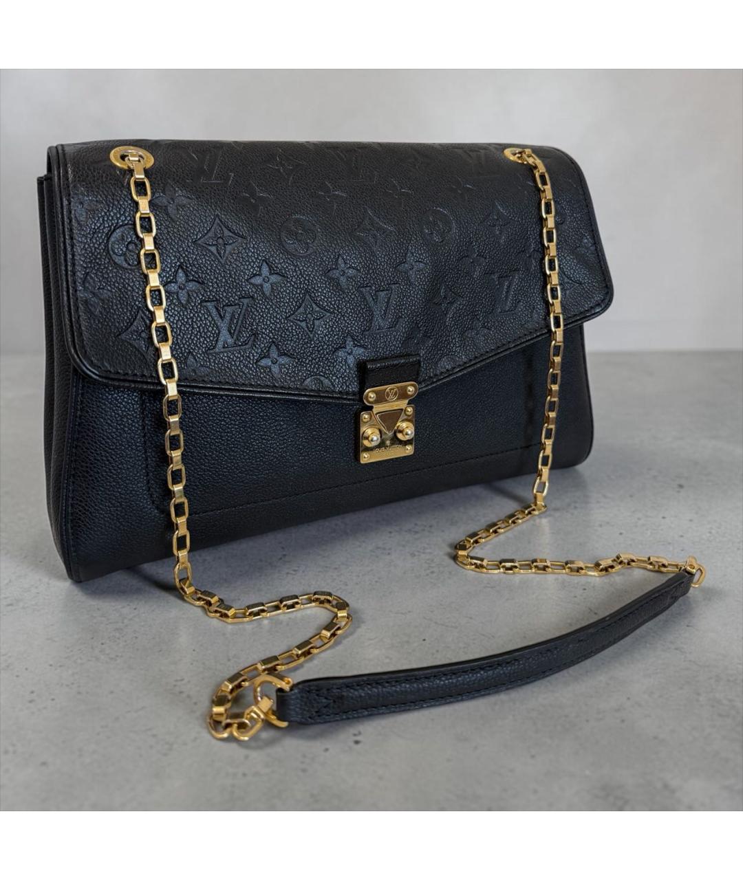 LOUIS VUITTON Черная кожаная сумка через плечо, фото 3