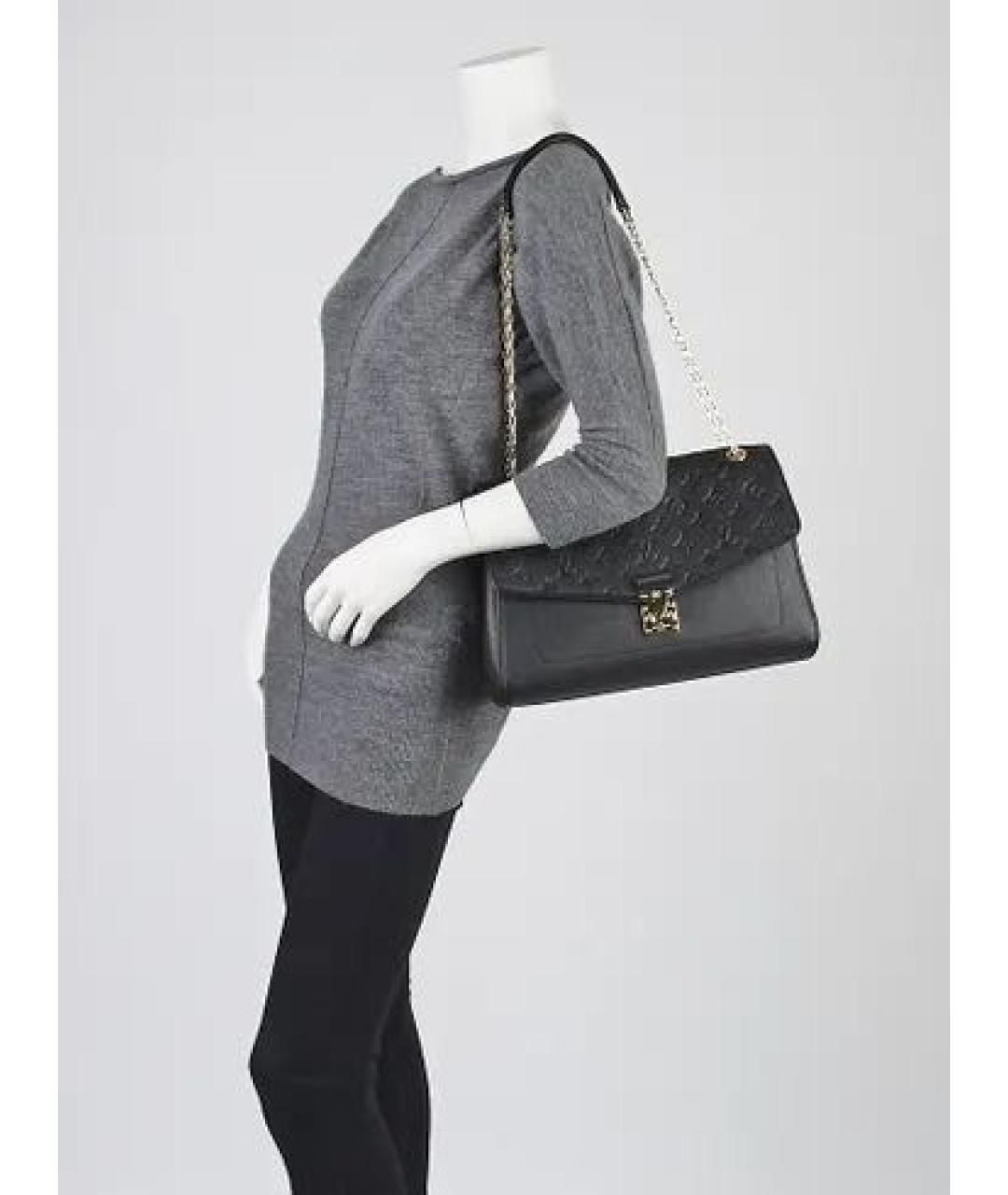 LOUIS VUITTON Черная кожаная сумка через плечо, фото 8