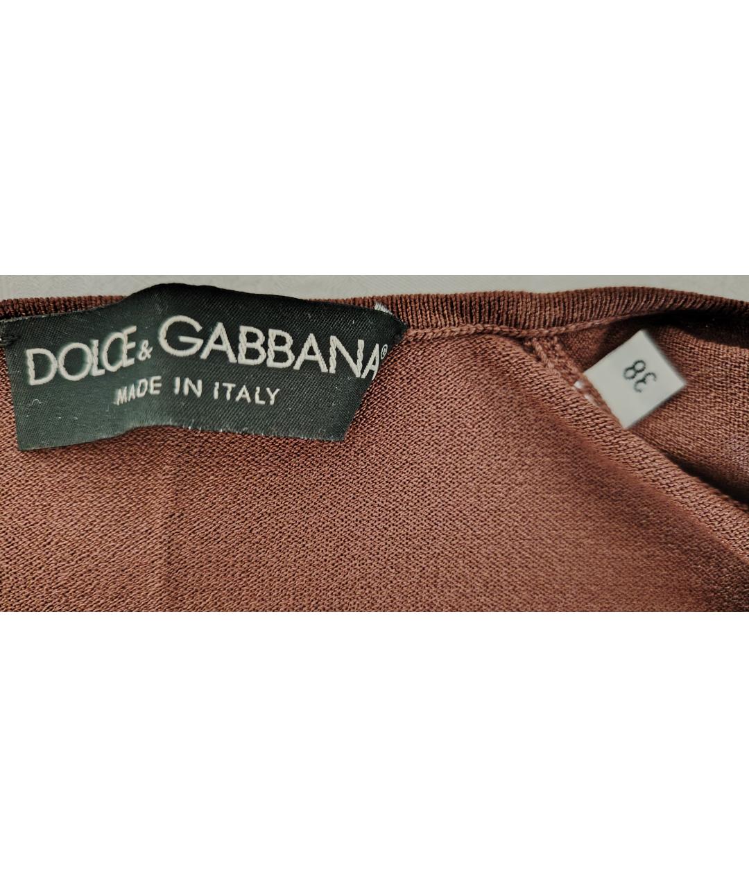 DOLCE&GABBANA Коричневый вискозный кардиган, фото 3
