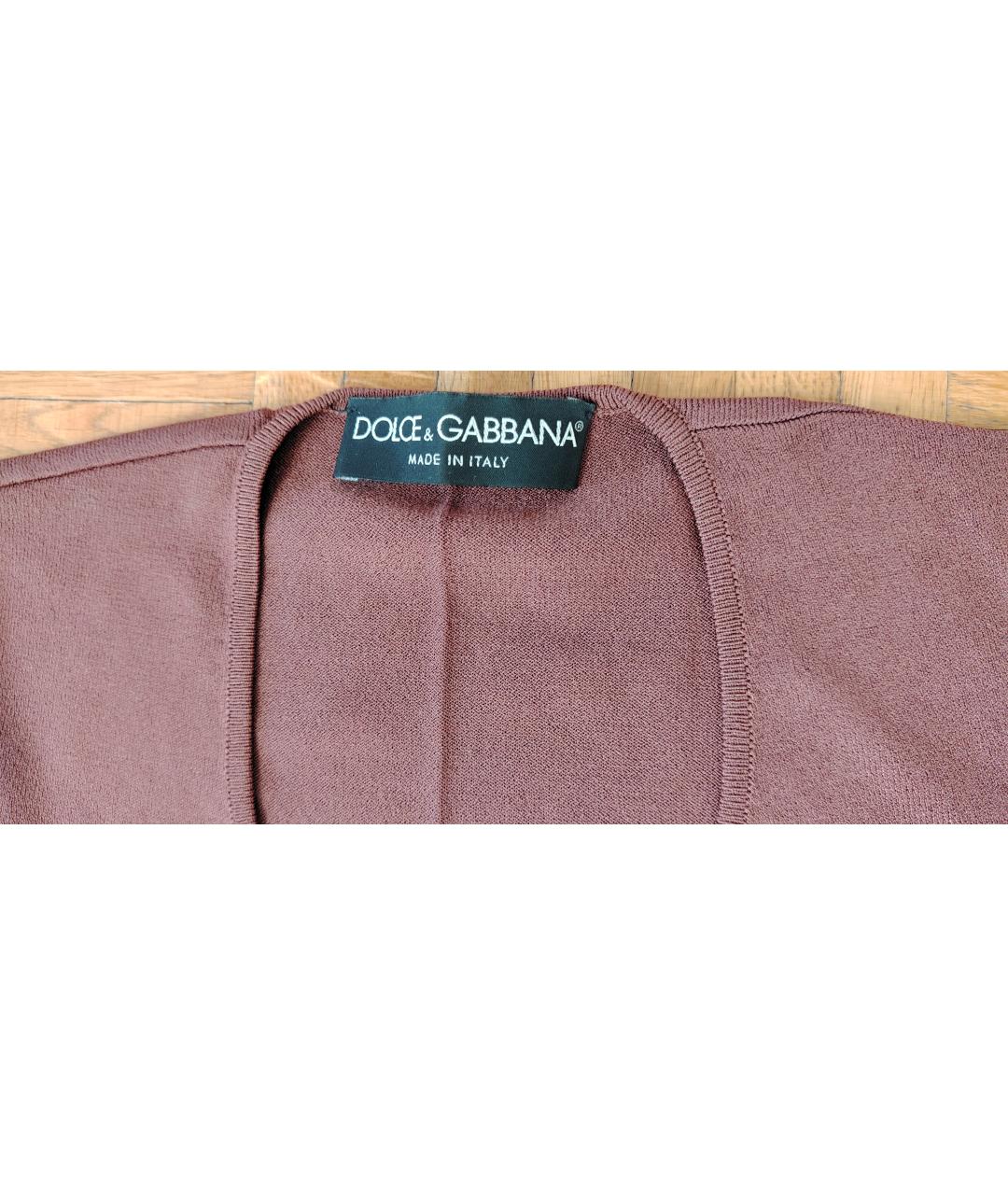 DOLCE&GABBANA Коричневый вискозный кардиган, фото 4