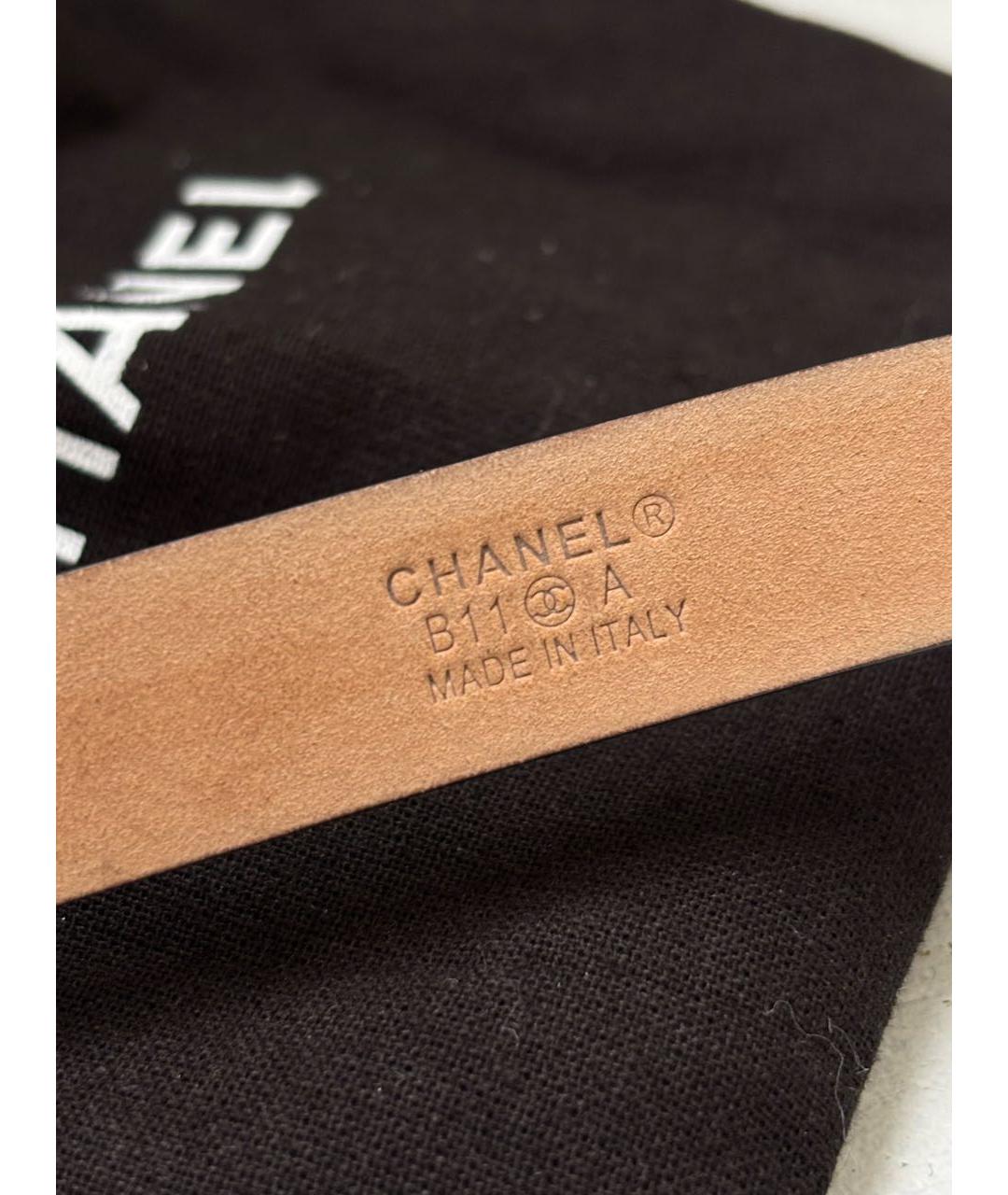 CHANEL Черный ремень из лакированной кожи, фото 5