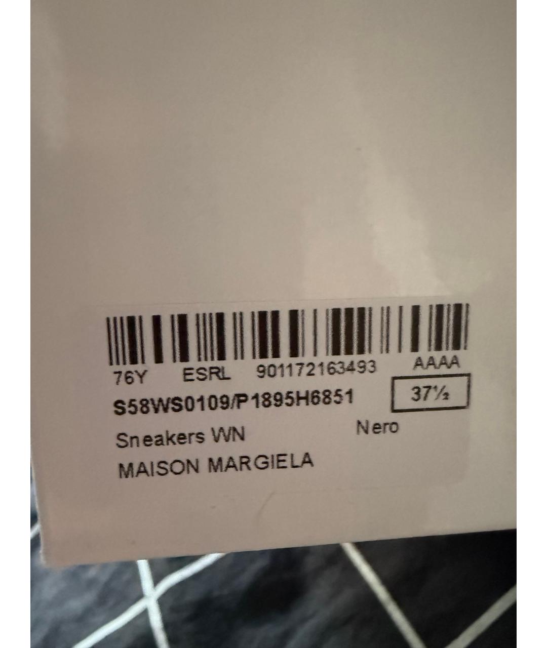 MAISON MARGIELA Черные кожаные кеды, фото 2
