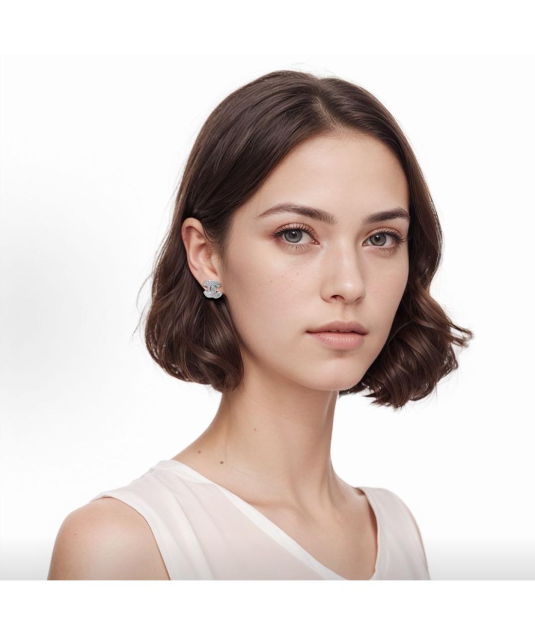CHANEL Серебряные металлические серьги, фото 3