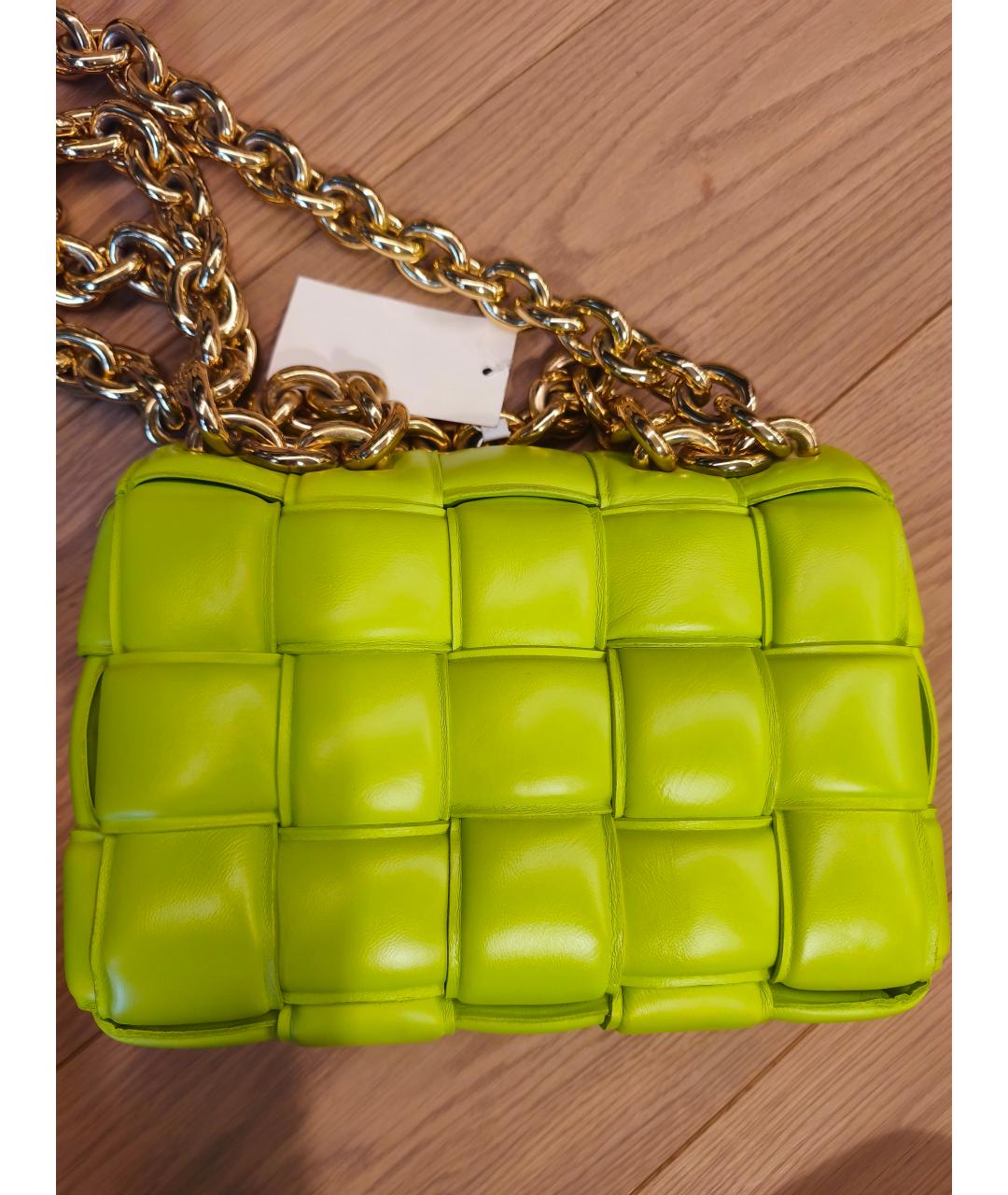 BOTTEGA VENETA Салатовая кожаная сумка через плечо, фото 5