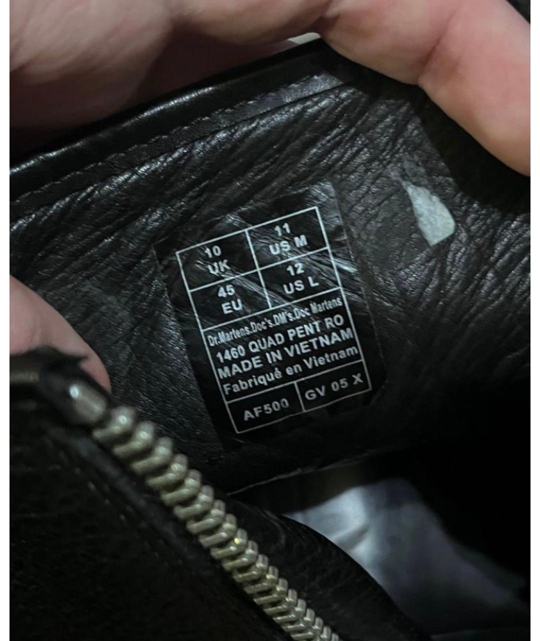 DR. MARTENS Черные кожаные высокие ботинки, фото 3