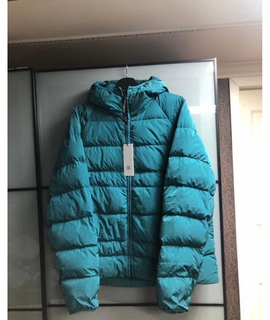 CP COMPANY Бирюзовый полиэстеровый пуховик, фото 9