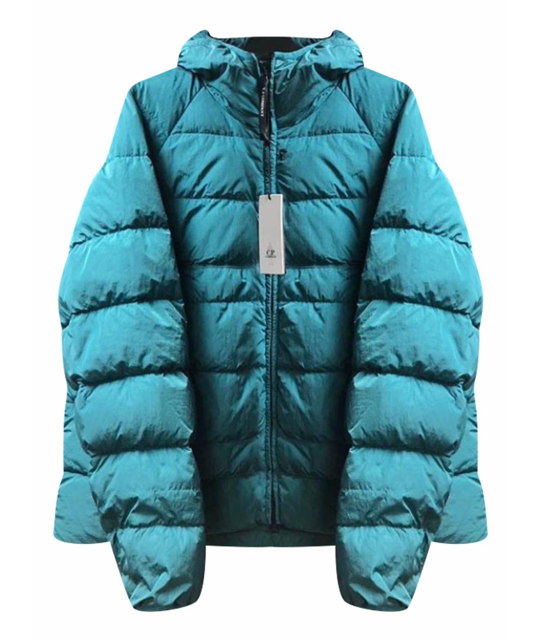 CP COMPANY Бирюзовый полиэстеровый пуховик, фото 1