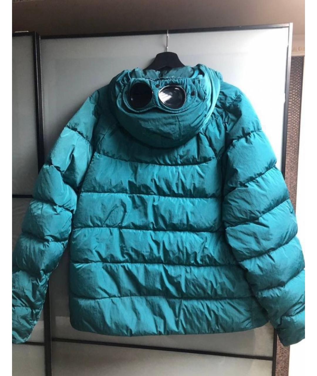 CP COMPANY Бирюзовый полиэстеровый пуховик, фото 2
