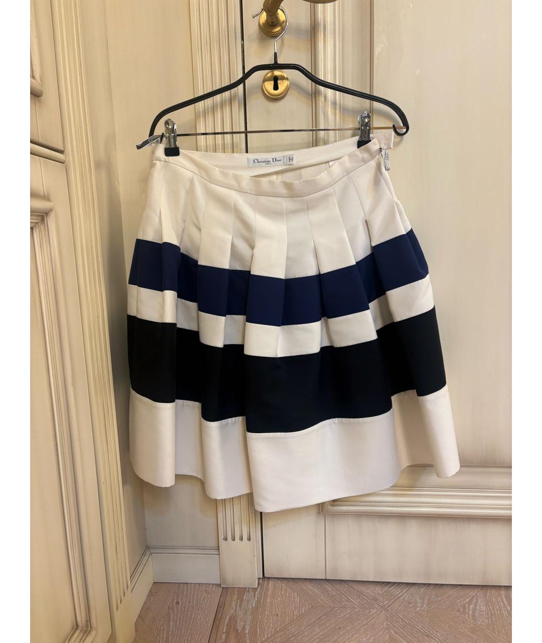 CHRISTIAN DIOR Белая хлопковая юбка мини, фото 5