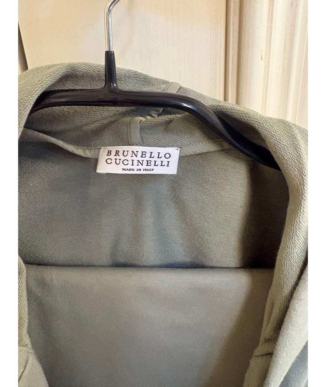 BRUNELLO CUCINELLI Зеленый хлопковый костюм с брюками, фото 3
