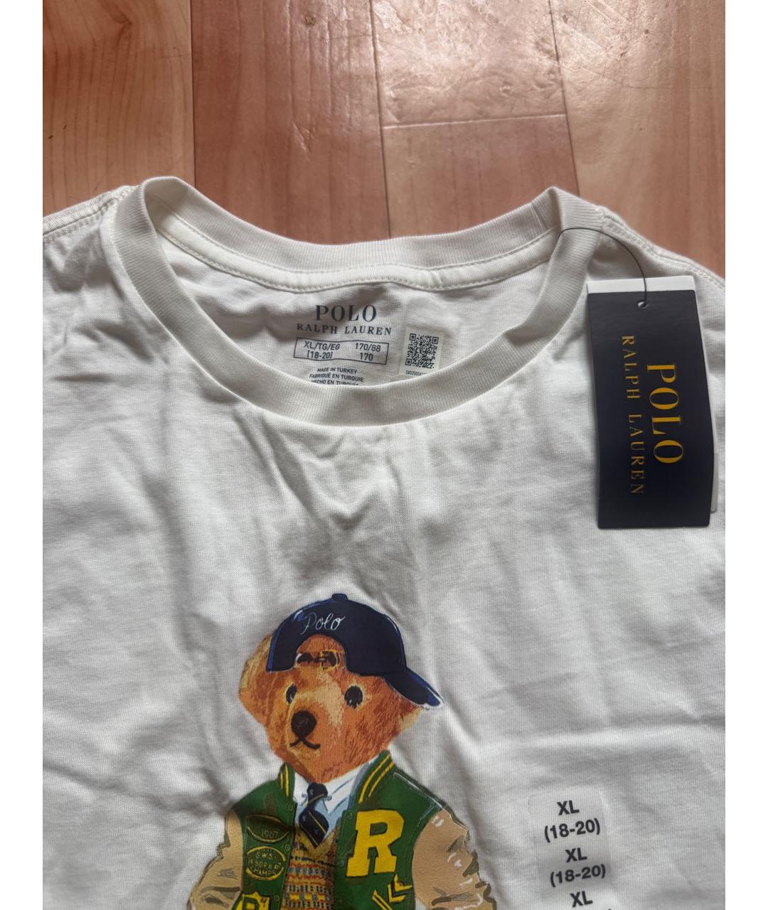 POLO RALPH LAUREN Белая хлопко-эластановая майка, фото 2