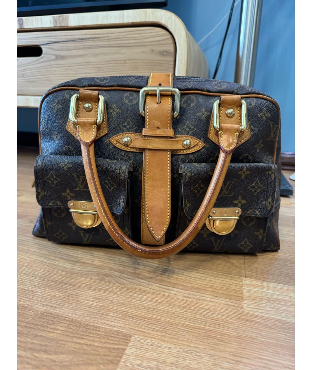 LOUIS VUITTON Коричневая сумка с короткими ручками, фото 9