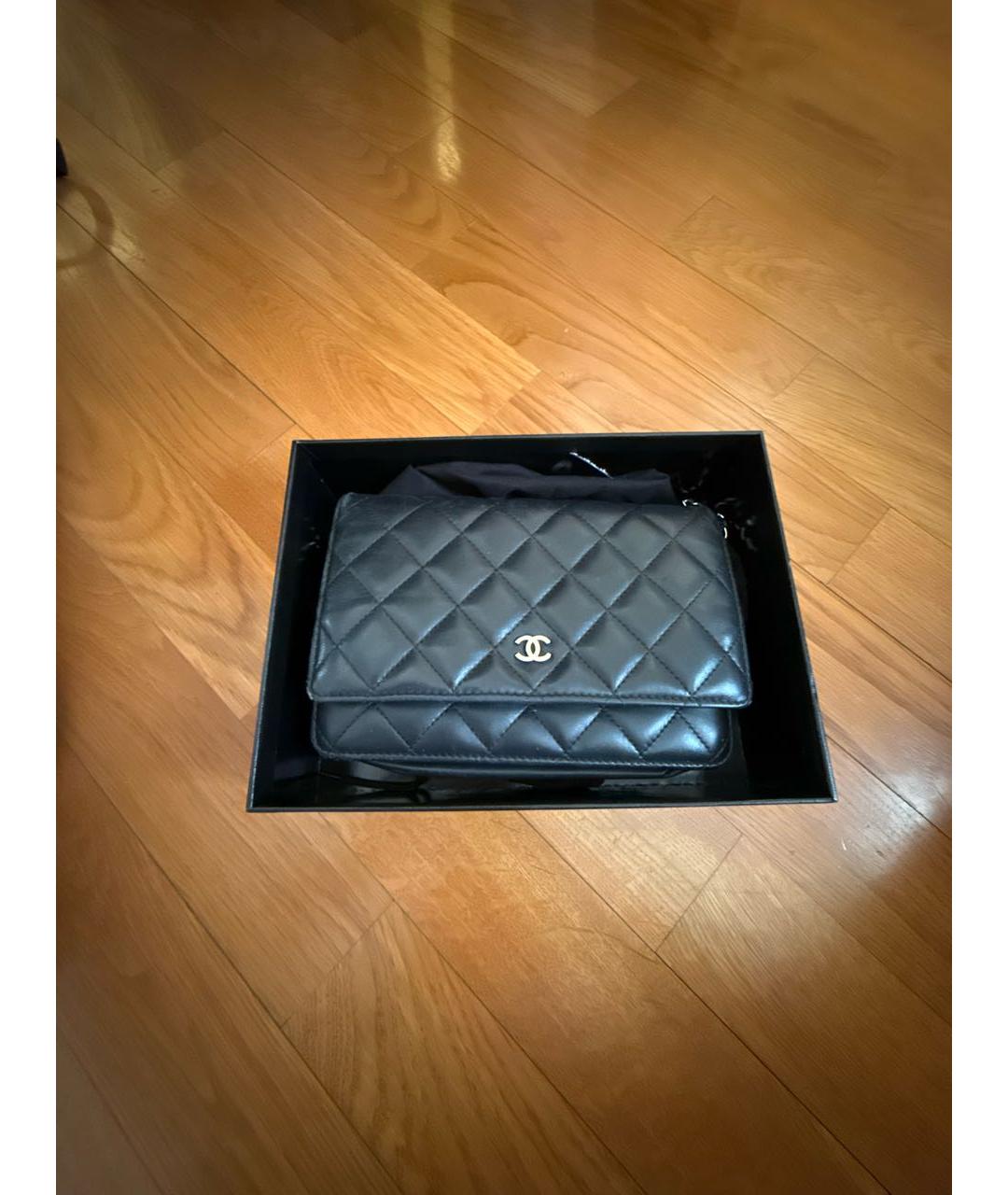 CHANEL Черная кожаная сумка через плечо, фото 6