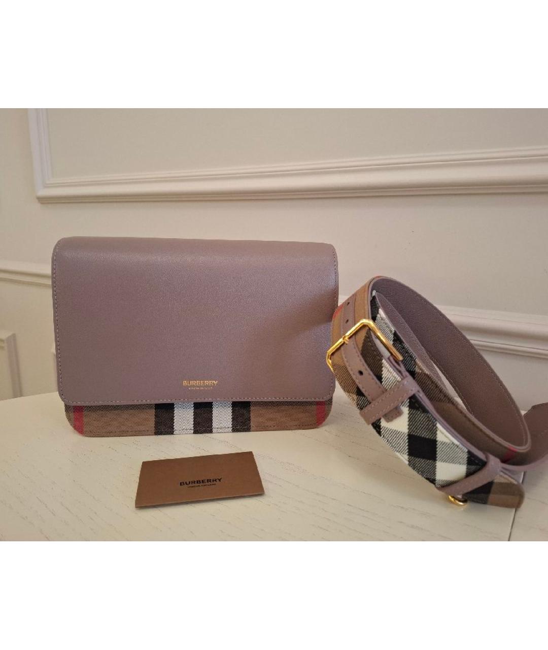 BURBERRY Розовая кожаная сумка через плечо, фото 10