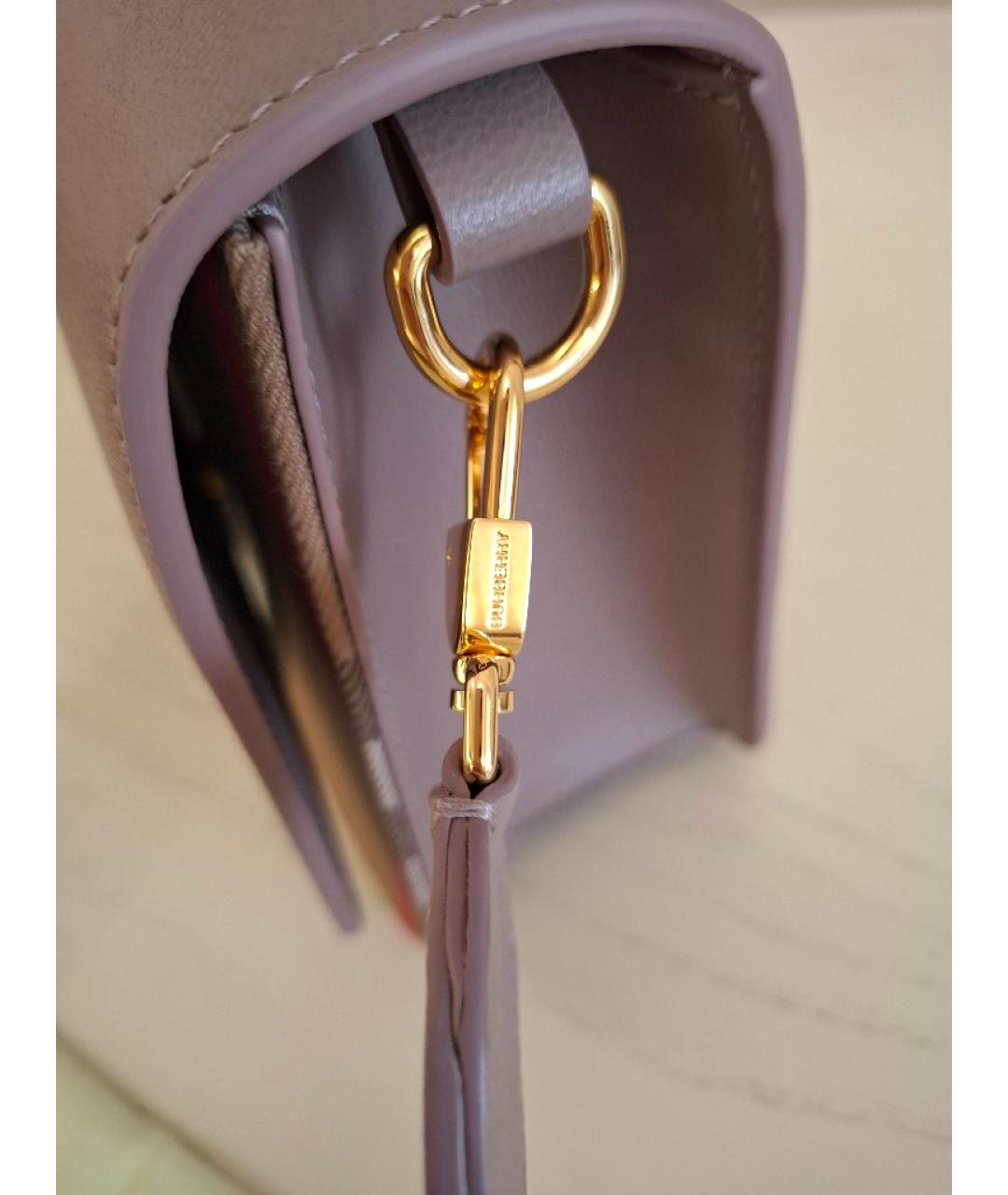 BURBERRY Розовая кожаная сумка через плечо, фото 8