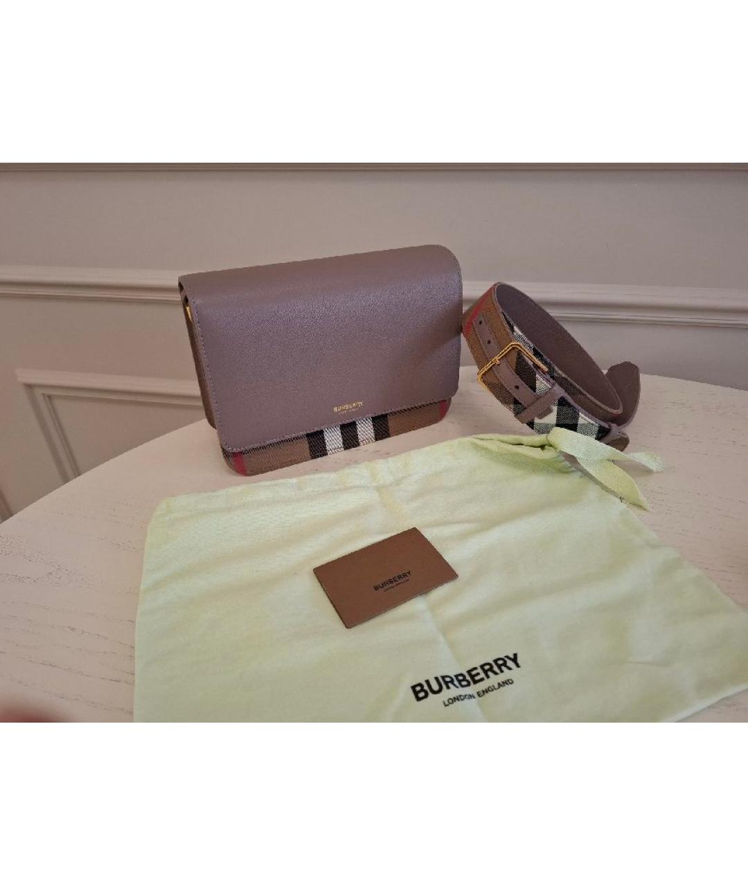 BURBERRY Розовая кожаная сумка через плечо, фото 2