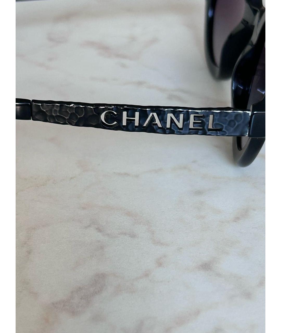 CHANEL Черные пластиковые солнцезащитные очки, фото 3