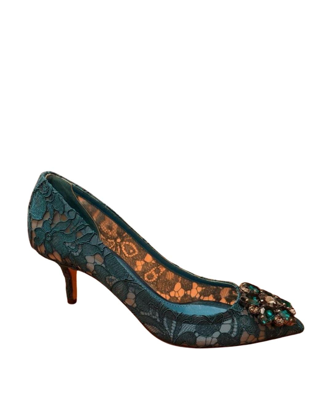 DOLCE&GABBANA Зеленые текстильные туфли, фото 8