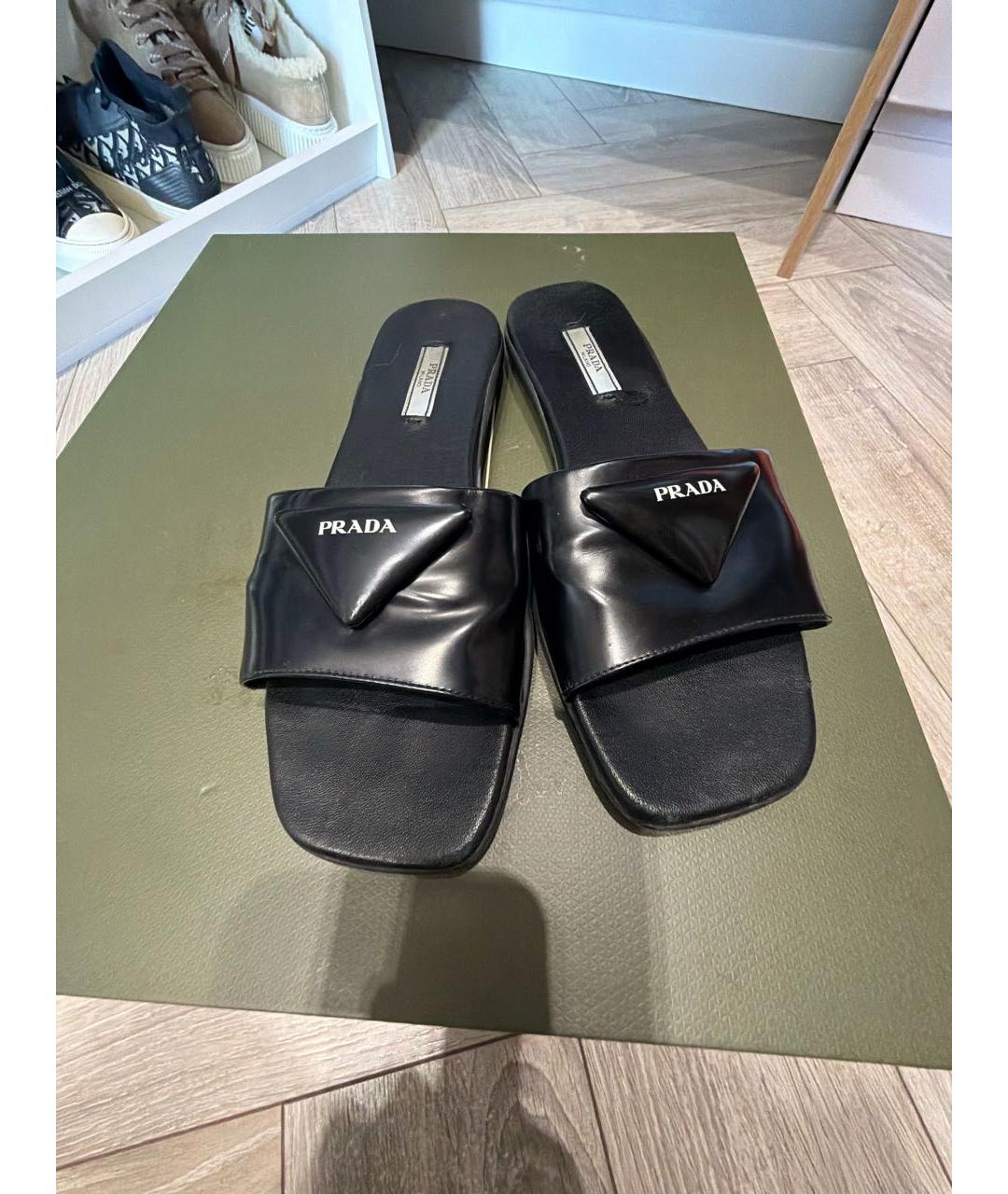 PRADA Черные шлепанцы, фото 2