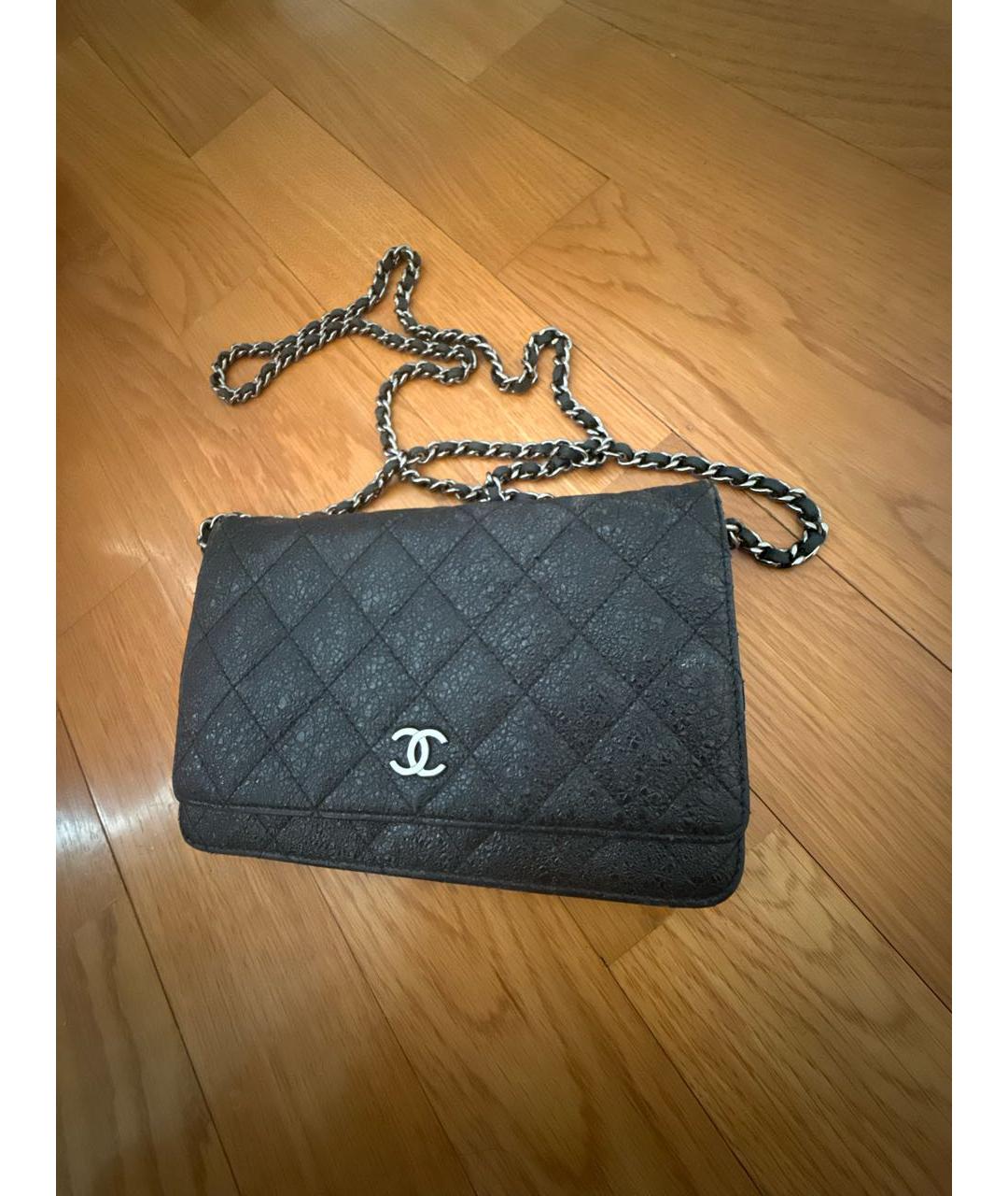 CHANEL Черная кожаная сумка через плечо, фото 2